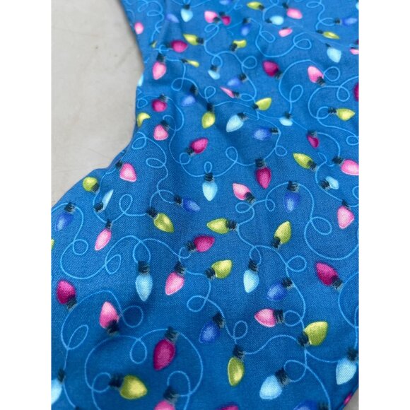 handmade Christmas stocking blue green holiday light design 16" READ - Picture 2 of 6